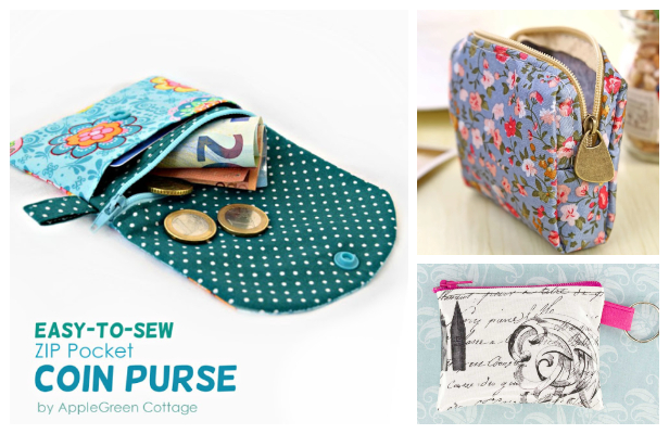 DIY 10 Minutes Coin Zipper Pouch Free Sewing Patterns + Video