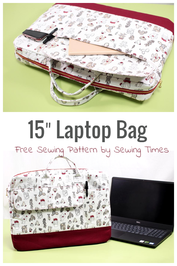 DIY Quilted 15″ Laptop Bag Free Sewing Pattern + Video