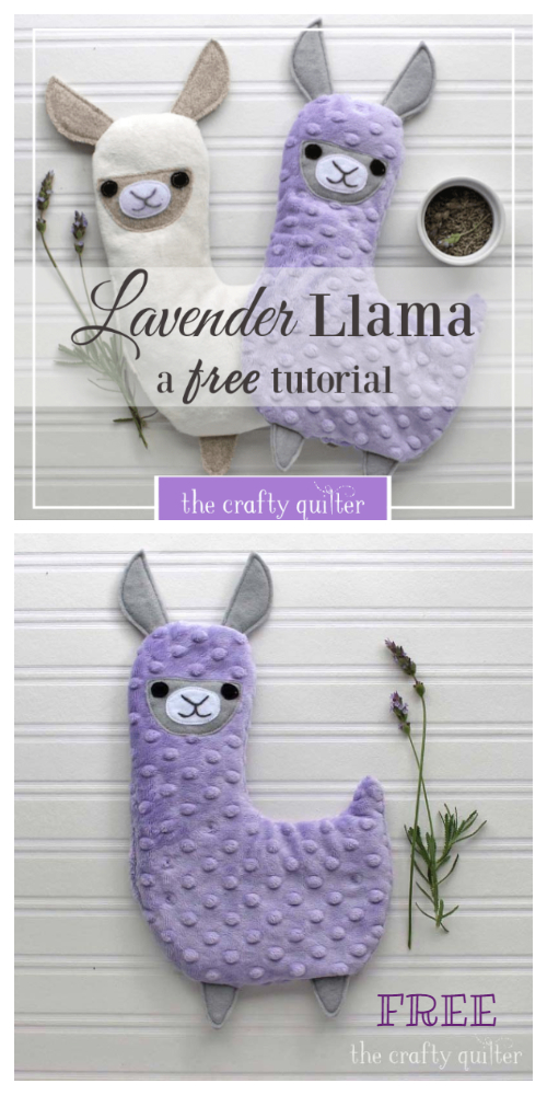 DIY Fabric Lavender Llama Hotpack Free Sewing Pattern + Tutorial