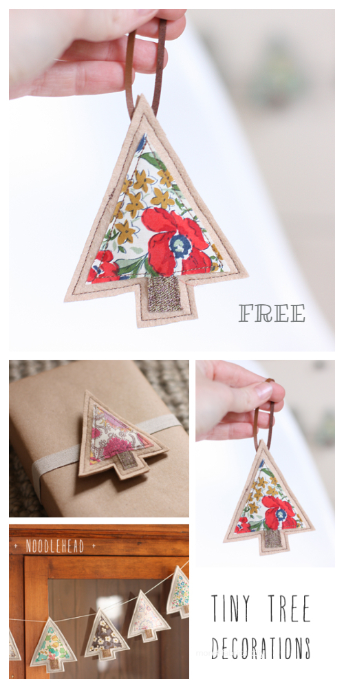 DIY Tiny Tree Decorations Free Sewing Pattern