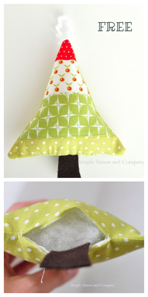 DIY Stuffed Christmas Tree Free Sewing Pattern