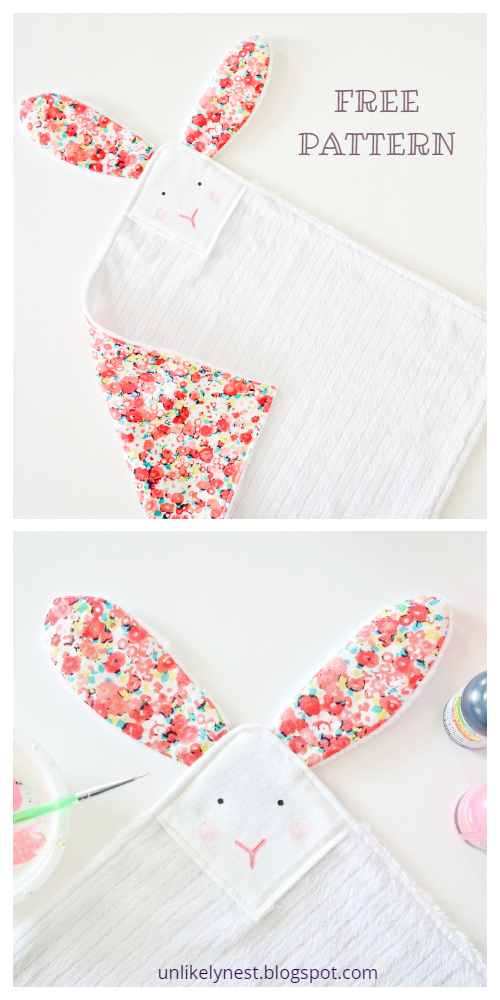 DIY Fabric Bunny Lovey Free Sewing Patterns - Tutorials