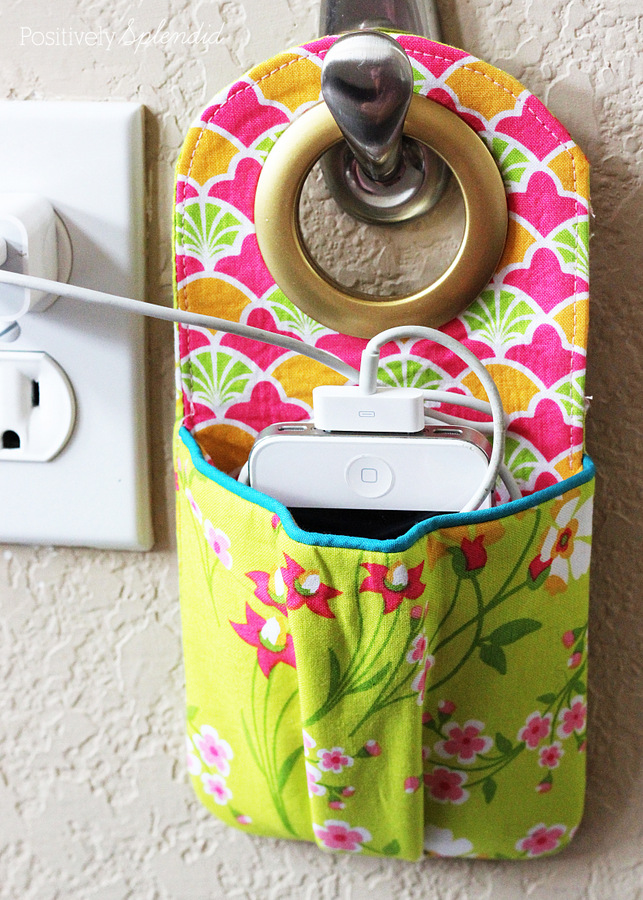 DIY Fabric Phone Charger Station Free Sewing Pattern + Tutorial