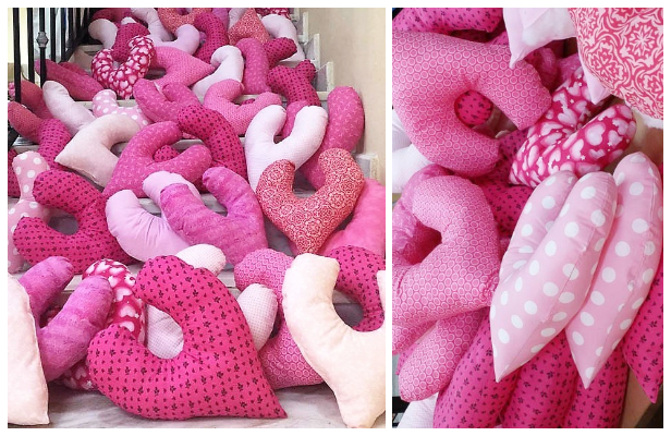 Breast Cancer Heart Pillow Free Sewing Pattern + Tutorial