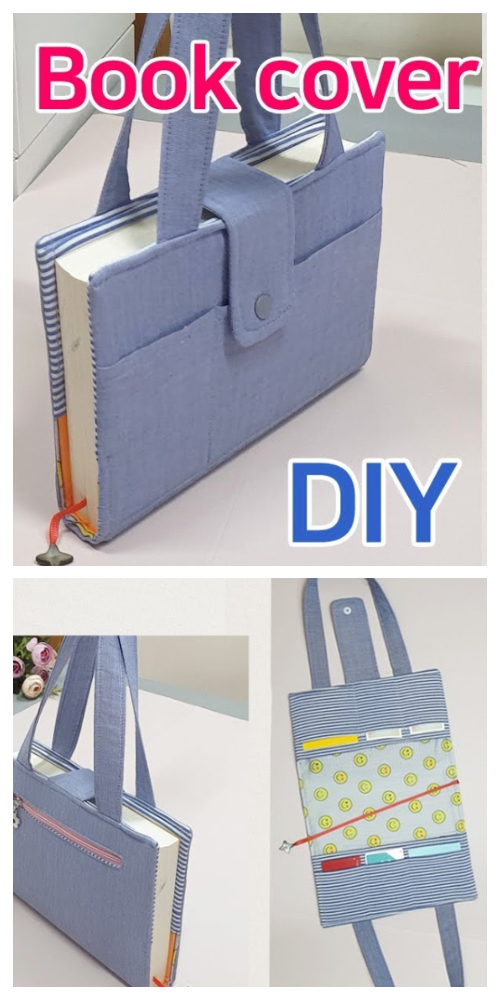 DIY Carry-On Fabric Book Cover Free Sewing Pattern + Video