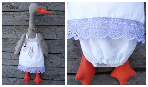 DIY Fabric Goose Grocery Bag Holder Free Sewing Pattern