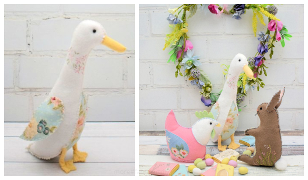 DIY Stuffed Fabric Goose Free Sewing Patterns - Miss Matilda Gosling