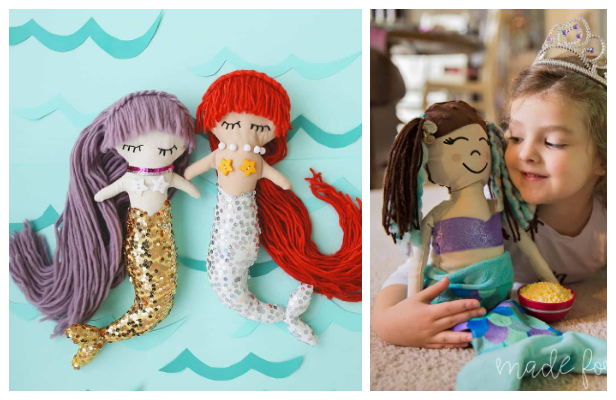 DIY Fabric Mermaid Doll Free Sewing Pattern