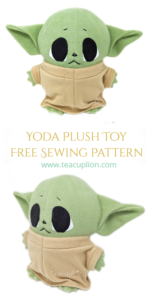 DIY Fabric Yoda Plush Toy Free Sewing Pattern