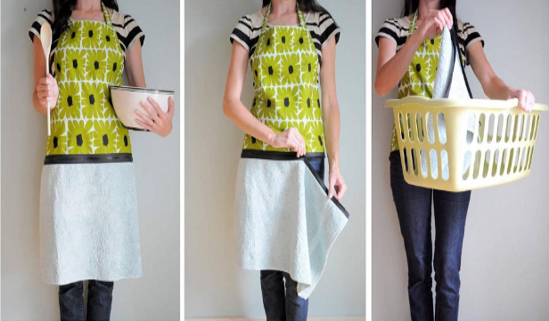 DIY Hand Towel Apron with Zipper Sewing Tutorial