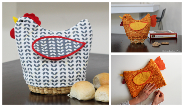 DIY Quilt Chicken Bread Basket Cover Free Sewing Pattern