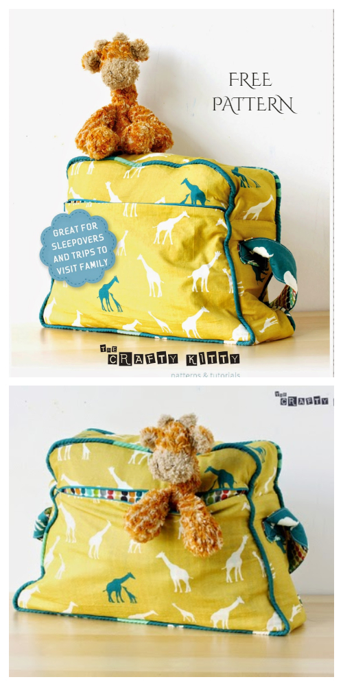 DIY Retro Overnight Bag Free Sewing Pattern and Tutorial