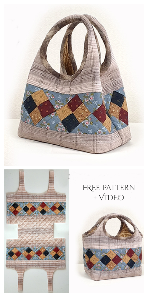DIY Two-Way Quilt Handbag Free Sewing Pattern + Video