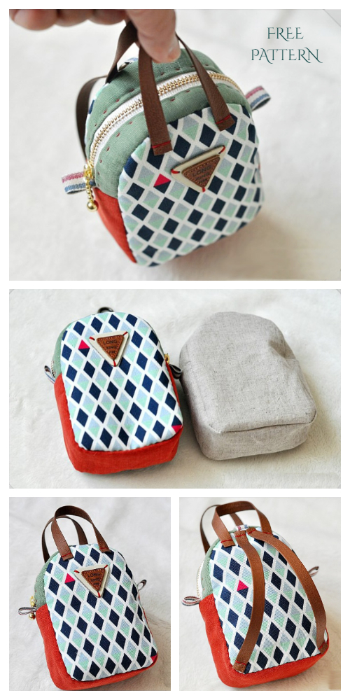 DIY Mini Back Pack Coin Purse Free Sewing Patterns & Tutorial
