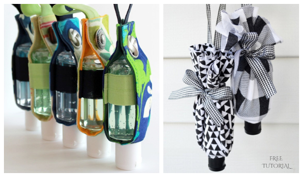 DIY Fabric Hand Sanitizer Cozy/Holder Free Sewing Patterns and Tutorials