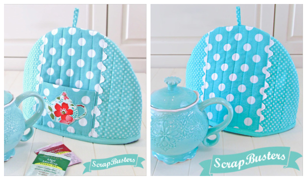 DIY Fabric Scrapbuster Teapot Cozy Free Sewing Patterns