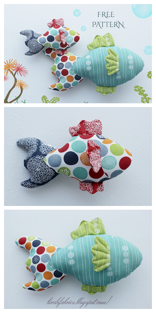 DIY Fabric Toy Fish Free Sewing Patterns & Tutorial