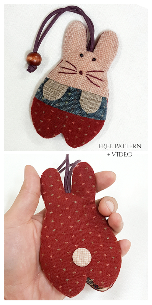 DIY Quilt Bunny Key Pouch Free Sewing Pattern + Video