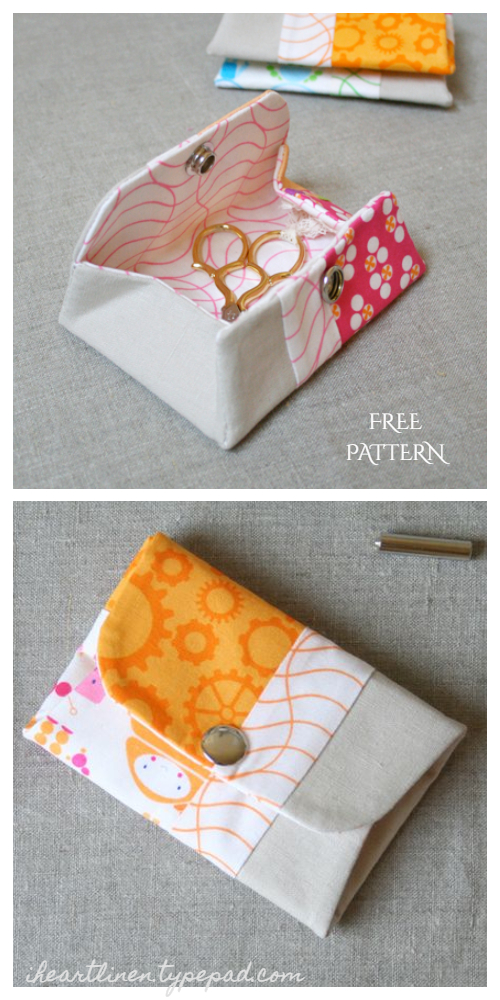 DIY Fabric Snappy Coin Purse Free Sewing Pattern and Tutorial