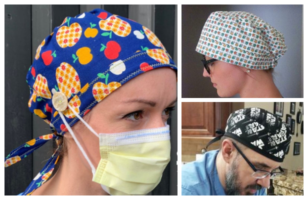 Diy Fabric Surgical Scrub Cap Free Sewing Patterns Art - Diy Nurse Scrub Hat Pattern