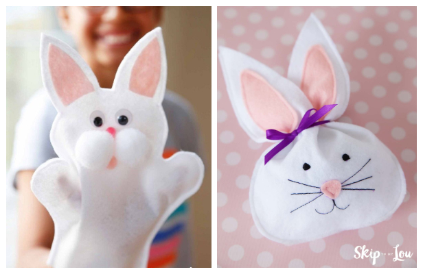 DIY Felt Bunny Hand Puppet Free Sewing Pattern