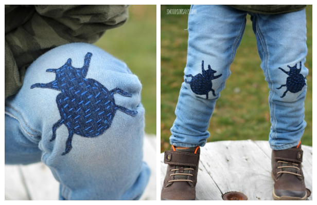 Sashiko Stitched Jeans Patches DIY Tutorial