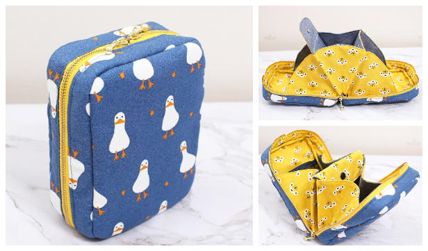 DIY Fabric Multi-Pocket Pouch Bag Free Sewing Pattern + Video