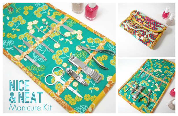DIY Fat Quarter Fabric Manicure Kit Free Sewing Pattern and Tutorial