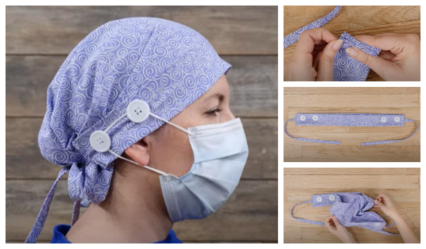 Convertible Fabric Headband to Scrub Cap DIY Tutorial + Video