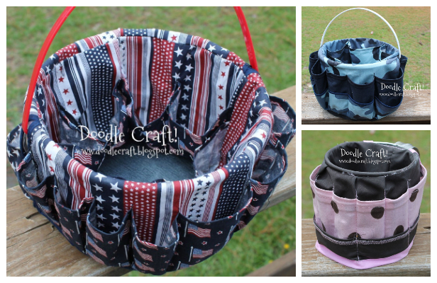 DIY Fabric Bucket Bag Organizer Free Sewing Pattern