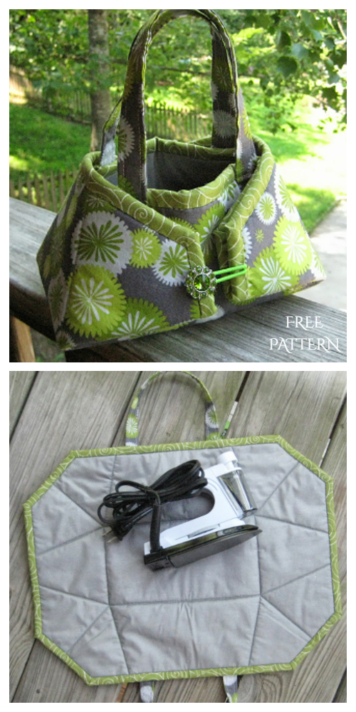 DIY Fabric Iron Caddy Tote Free Sewing Pattern + Video