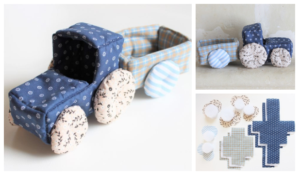 DIY Fabric Toy Tractor Free Sewing Pattern