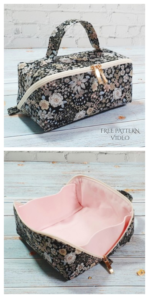 DIY Fabric Tray Pouch Free Sewing Patterns + Video