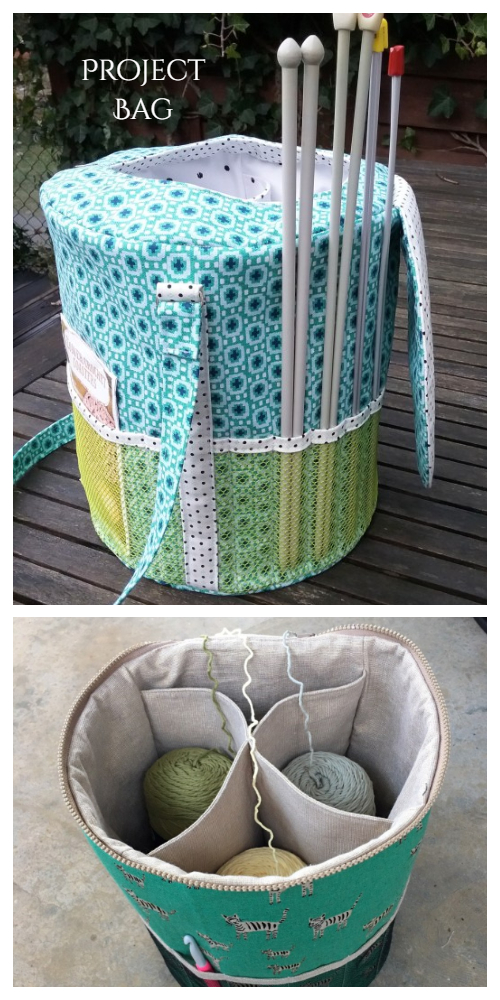 DIY Fabric Yarn Project Bag Free Sewing Patterns & Paid