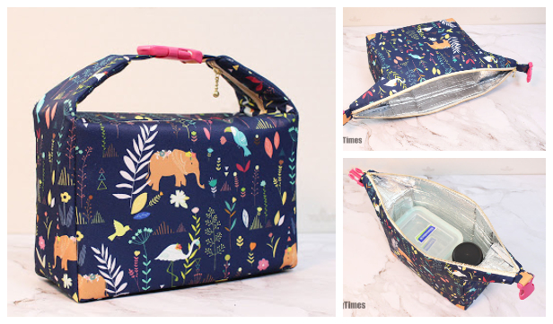 DIY Insulated Fabric Lunch Bag Free Sewing Pattern + Video