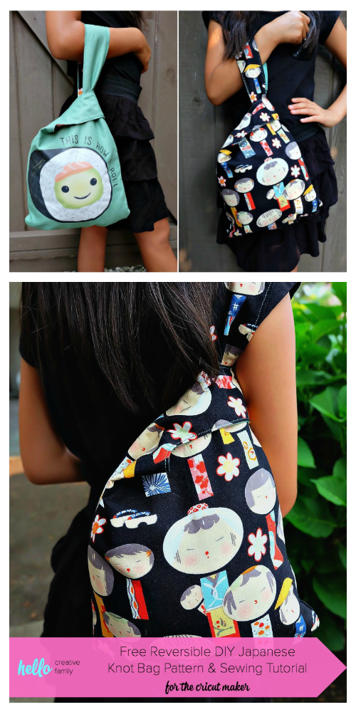 DIY Japanese Knot Bag Tutorial / It's Reversible! ⋆ Hello Sewing