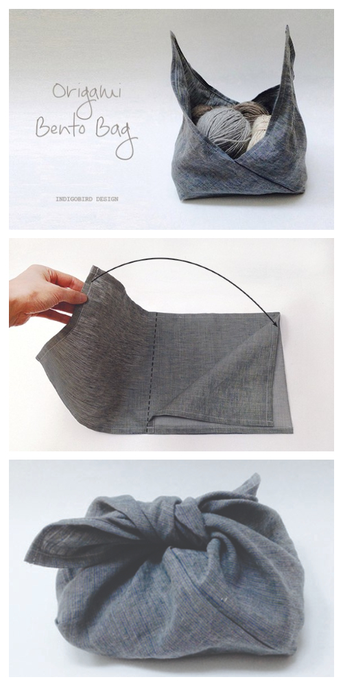 DIY Fabric Origami Bento Bag Free Sewing Patterns