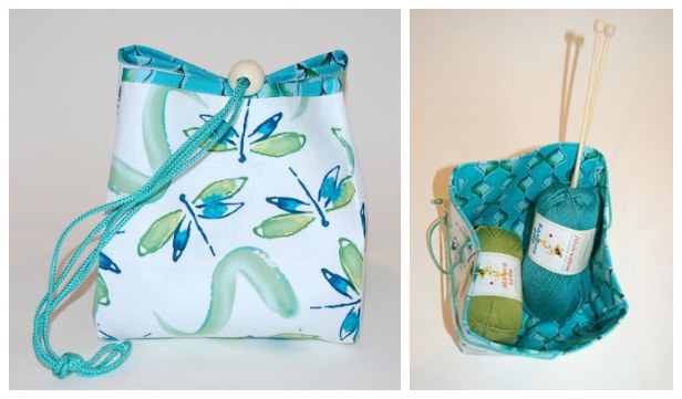 Easy Drawstring Project Bag Free Sewing Pattern