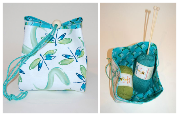 Easy Drawstring Project Bag Free Sewing Pattern