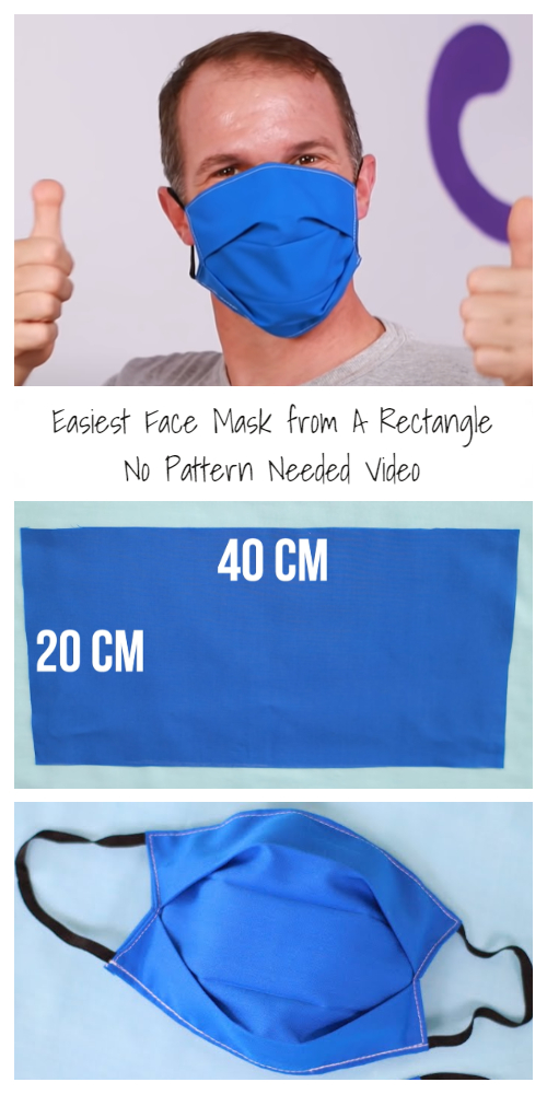 Easy Rectangle Fabric Face Mask DIY Tutorials+ Video