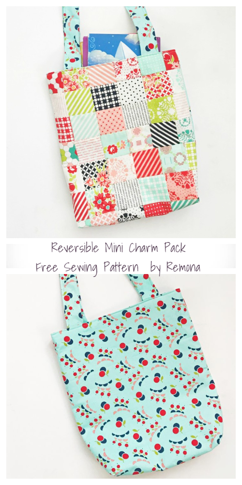 DIY Mini Charm Pack Tote Bag Free Sewing Patterns