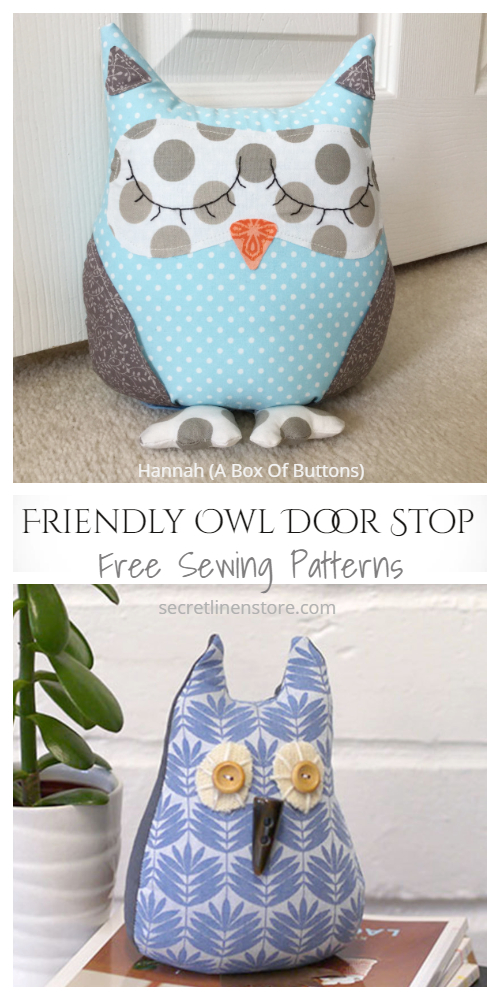 DIY Fabric Owl Door Stop Free Sewing Patterns
