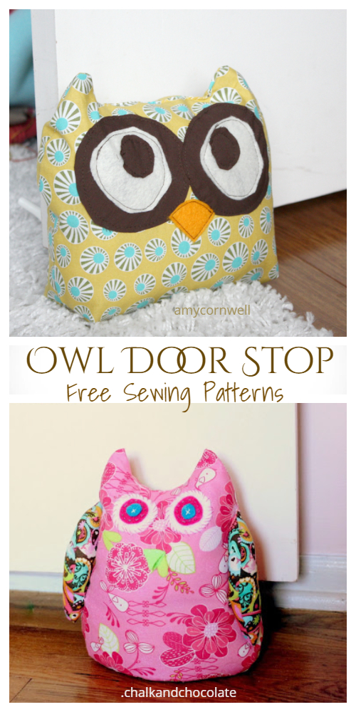 DIY Fabric Owl Door Stop Free Sewing Patterns