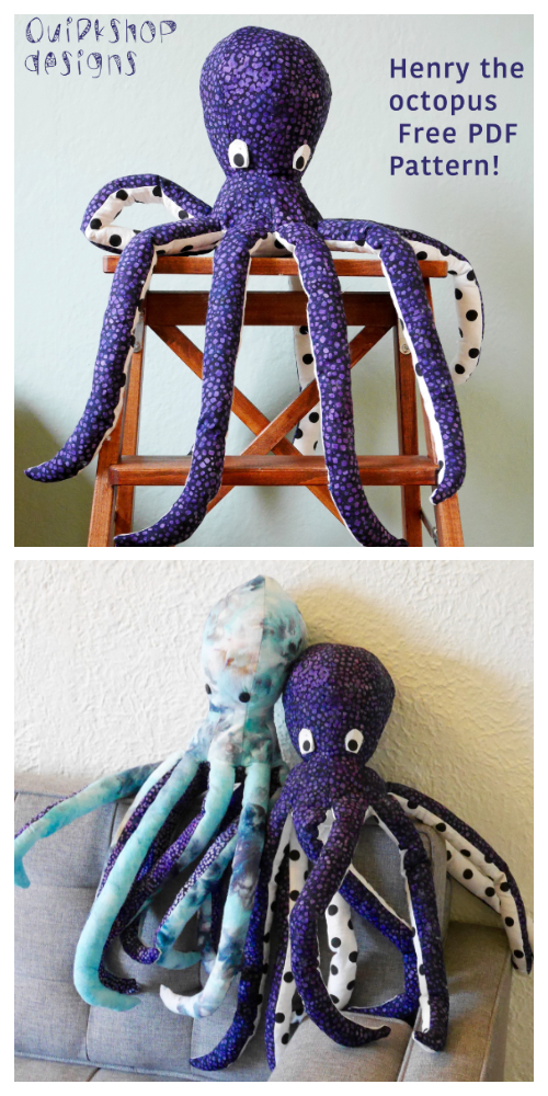 DIY Fabric Toy Octopus Free Sewing Patterns