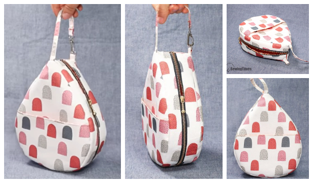 DIY Fabric Water Drop Bag Free Sewing Pattern + Video