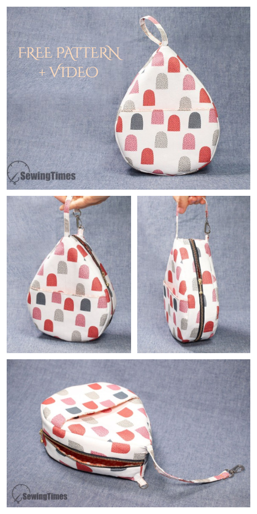 DIY Fabric Water Drop Bag Free Sewing Pattern + Video