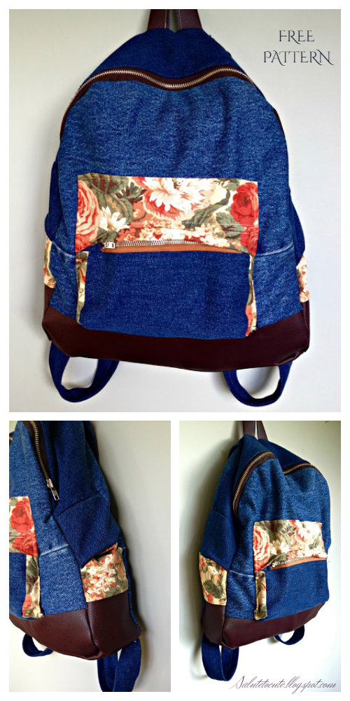 DIY Jean Backpack Free Sewing Patterns