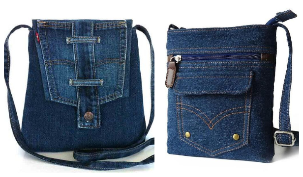 DIY Recycled Jean Cross Body Bag Free Sewing Patterns + Video