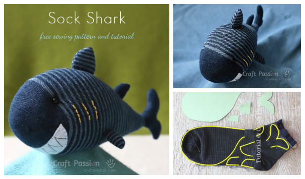 DIY Sock Toy Shark Free Sewing Patterns