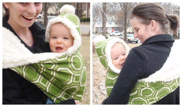 DIY Fabric Hooded Winter Baby Sling Free Sewing Pattern